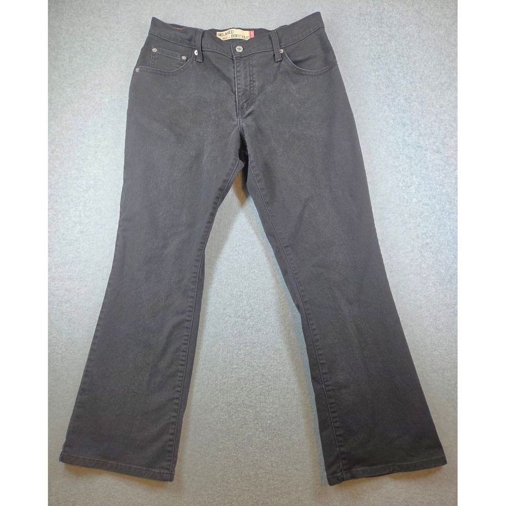 Levis 550 Relaxed Boot Cut Jeans Womens 10S Black Denim Mid Rise Stretch Pants